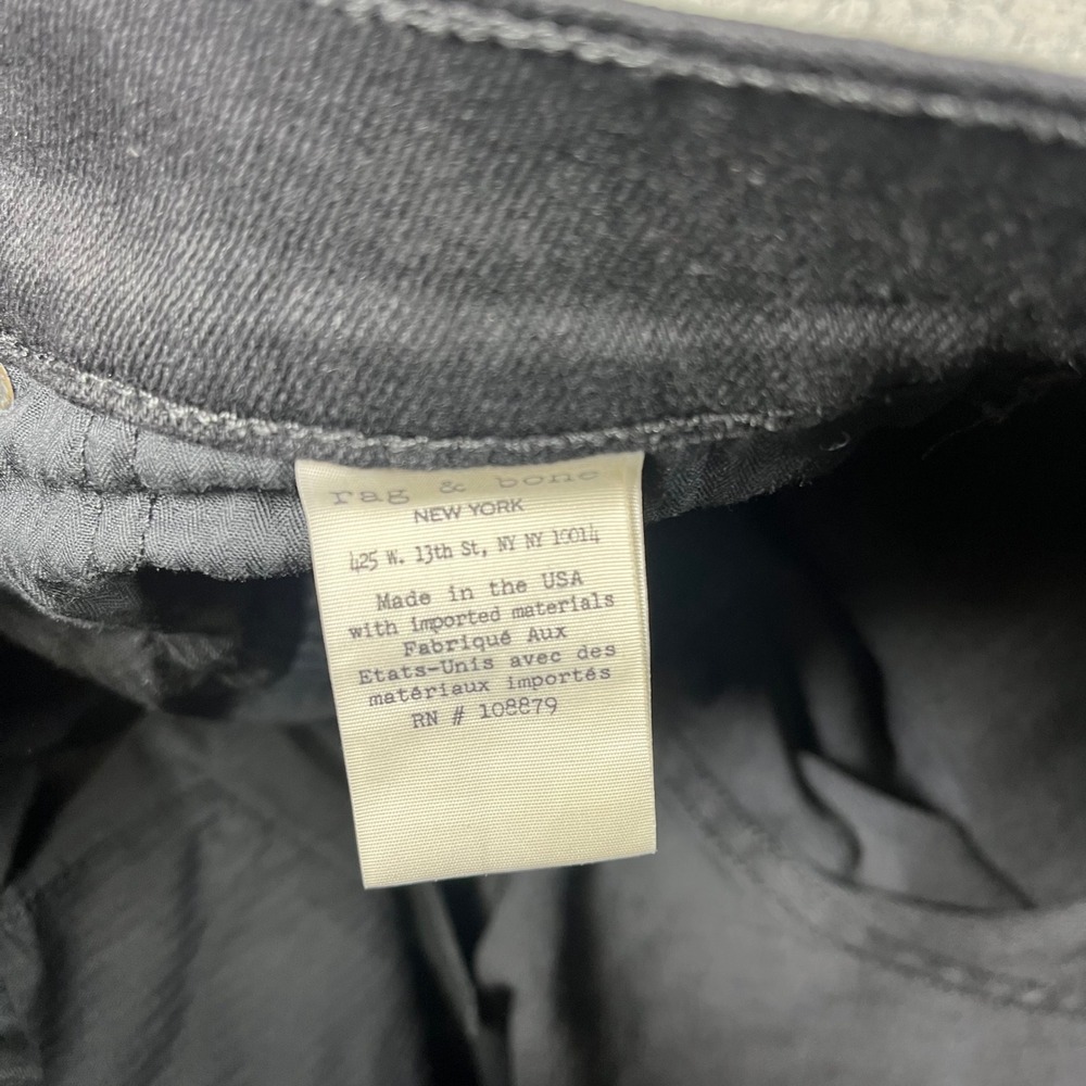 Rag & Bone Fit 1 Extra Slim Black Jeans Mens 31 Made in USA Button Fly 5831 - Picture 8 of 13